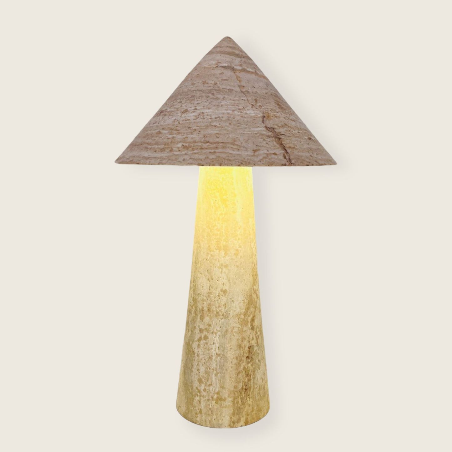Cone-Head Table Lamp - Travertine