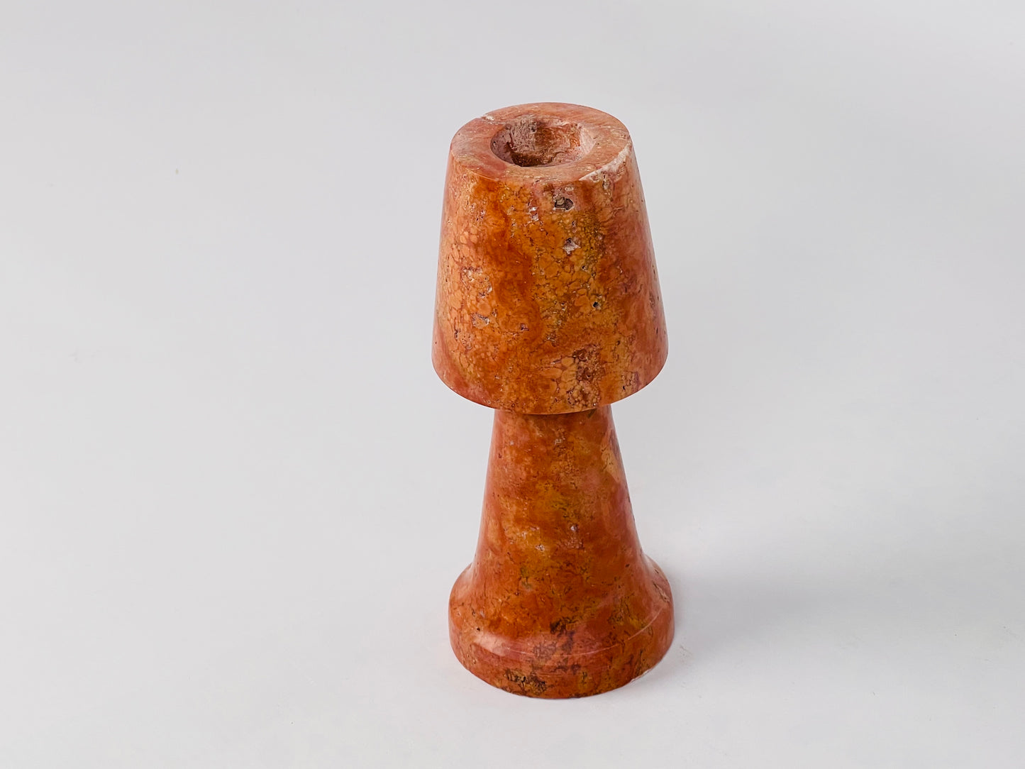 Frustum Capped Candle Stand - Red Polish