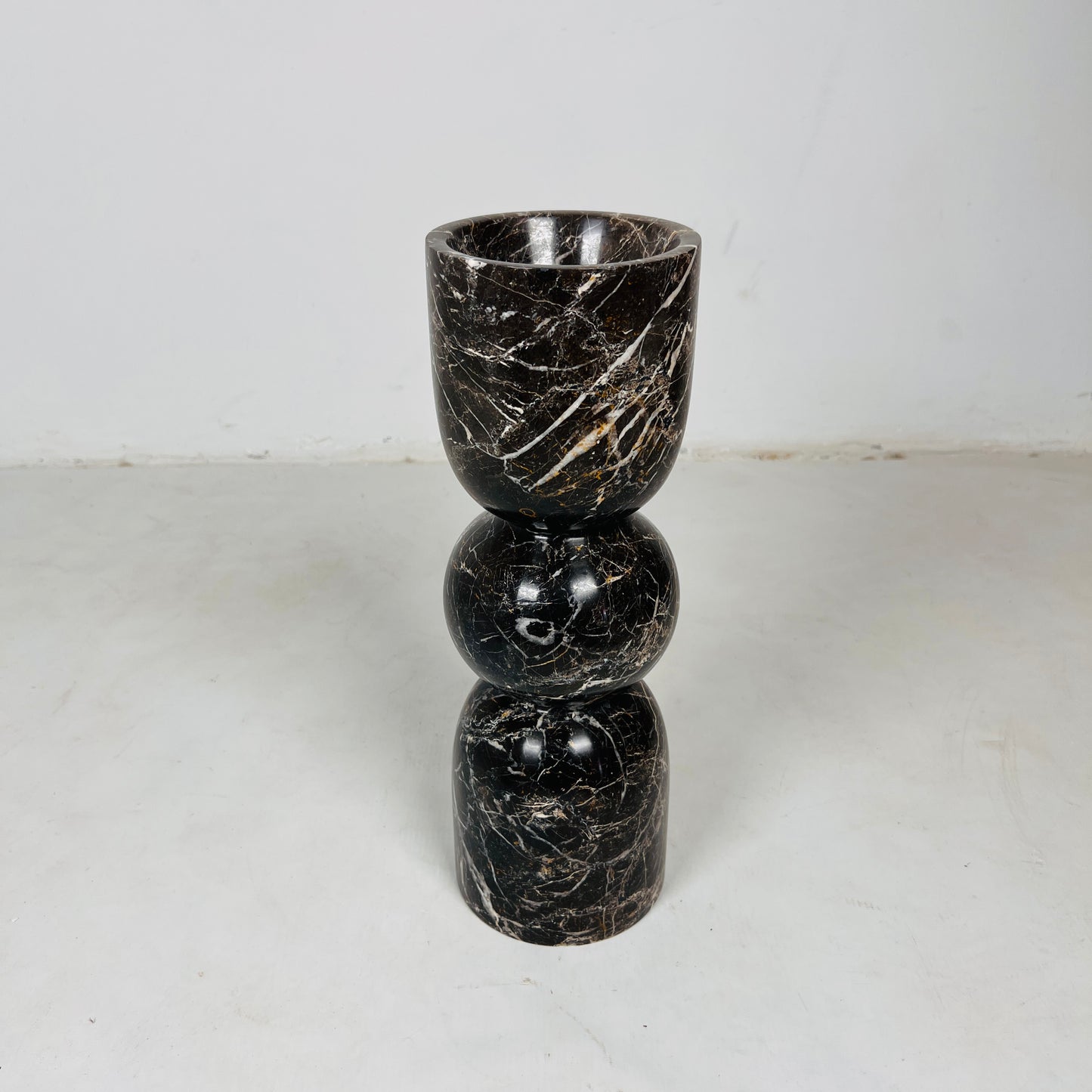Orb-Linked Candle Stand - Black