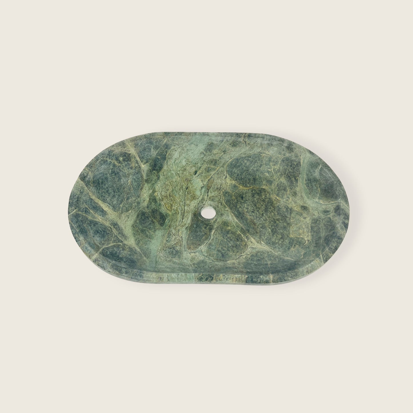 Oval Jungle Green Marble Sink