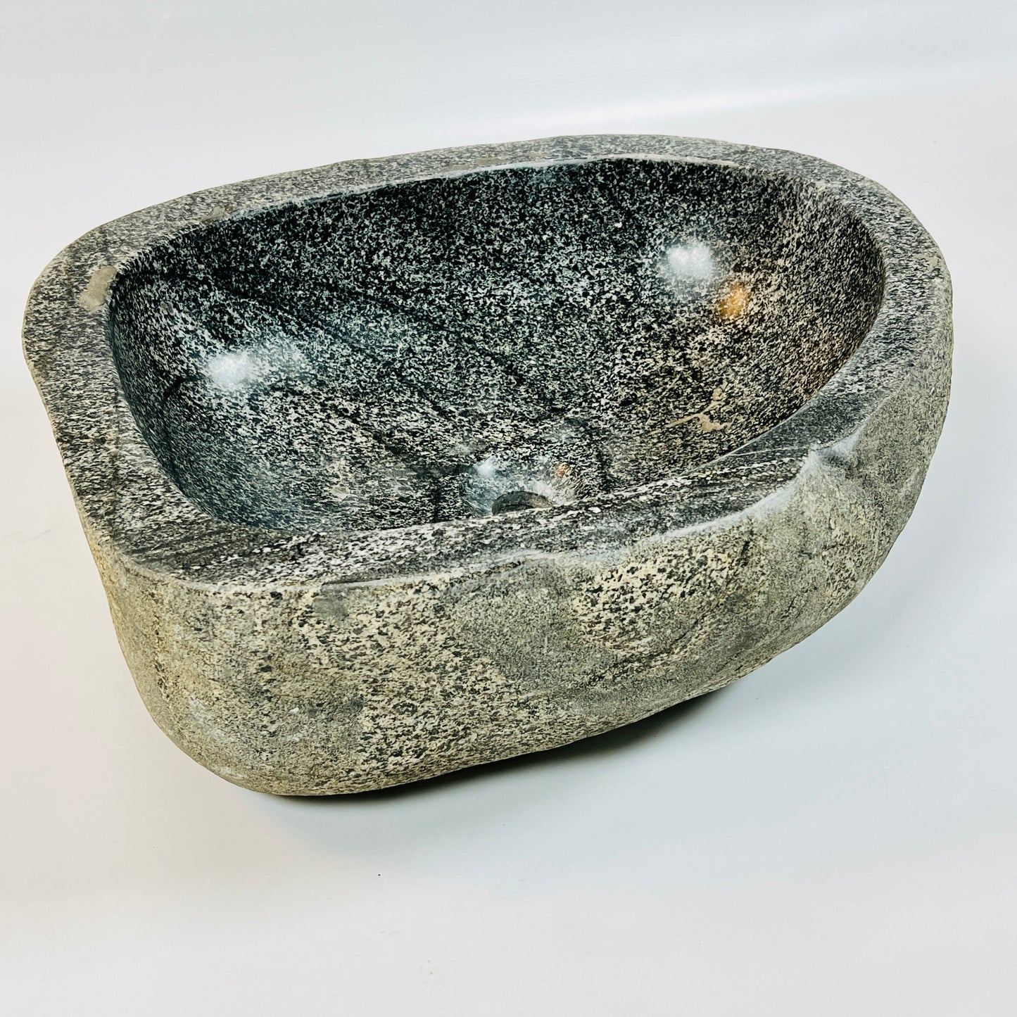 Black Splashed Sink - River Stone