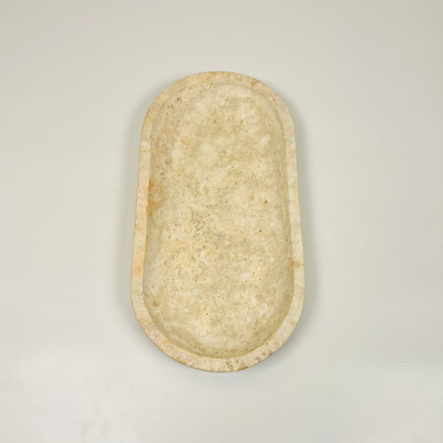 Travertine Oval Splotched Tray