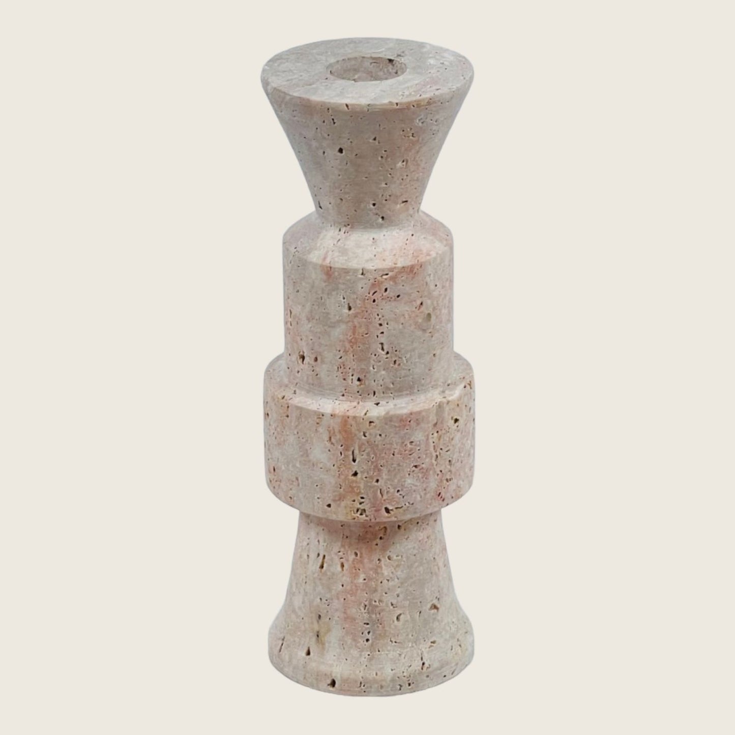 Tiered Candle Stand - Travertine
