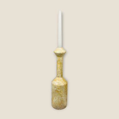Pommel-Top Candle Stand - Travertine