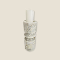 Bulged Disc Candle Stand - Gray