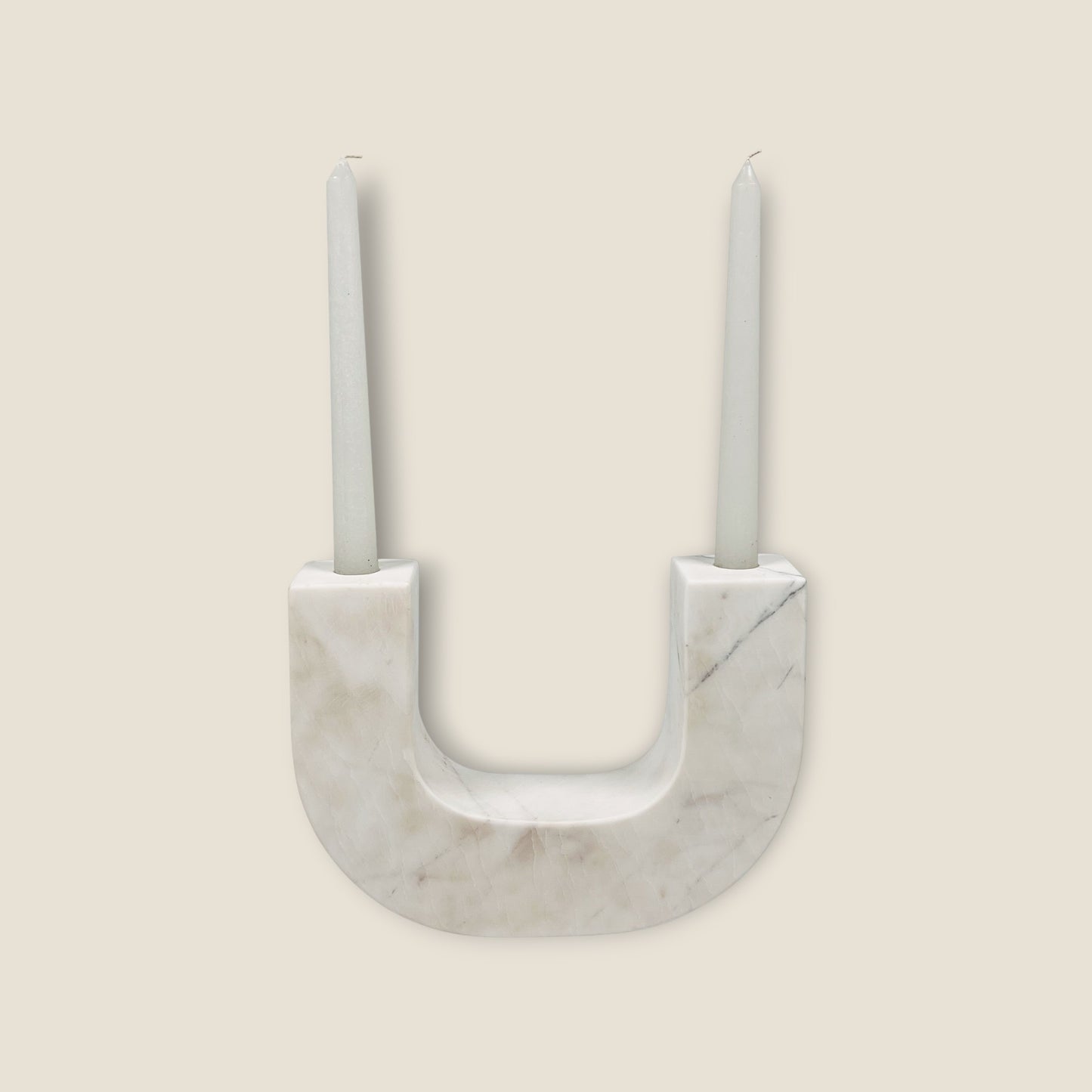 U-Shape Candle Stand - White