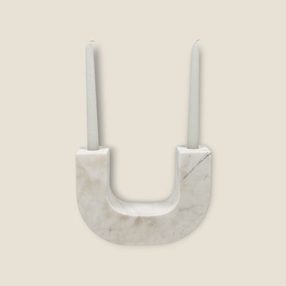U-Shape Candle Stand - White