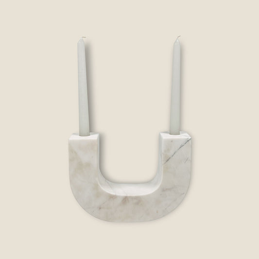 U-Shape Candle Stand - White