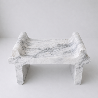 Sable Sculpt Bench - White & Gray