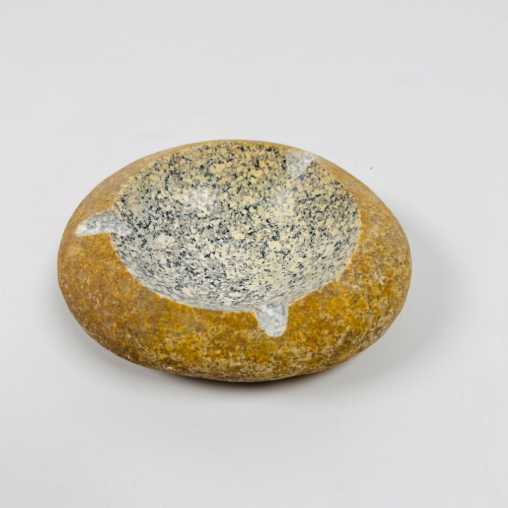 River Stone Mustard Spotted Ash Tray