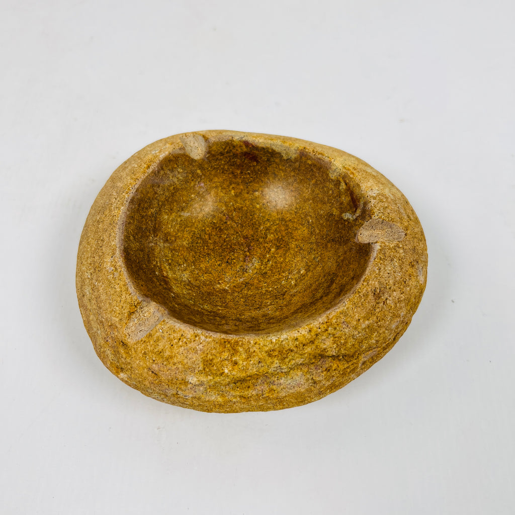 River Stone Golden Amber Ash Tray