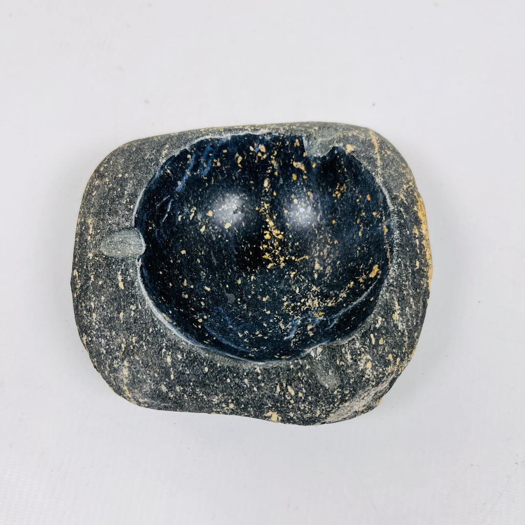 River Stone Blue Gold Splashed Ash Tray