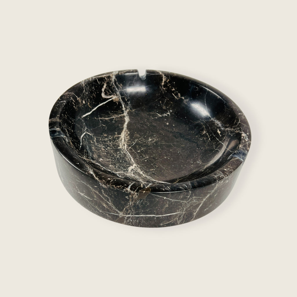 Black With Veins Marble Ashtray