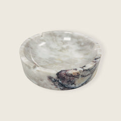 Lube Marble Ashtray - Red & White