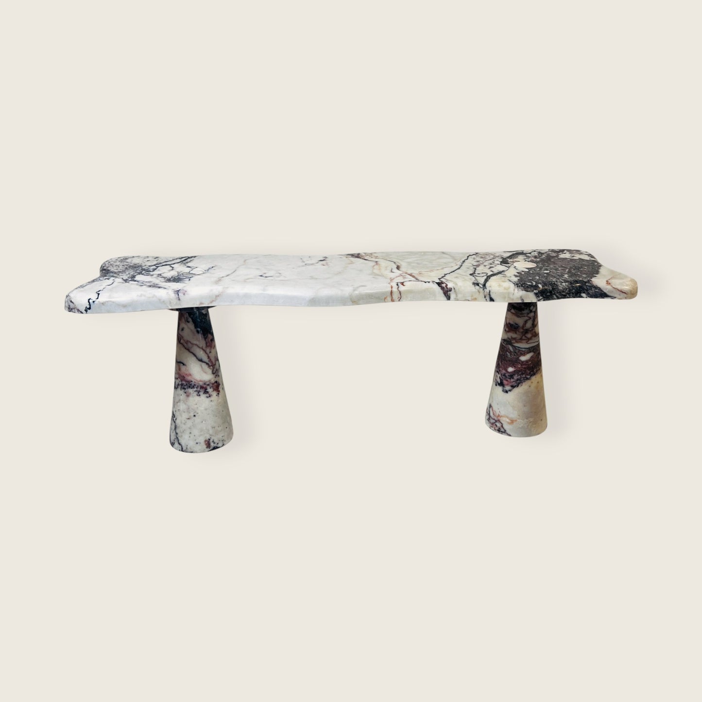 Muse Carved Bench - Red & White