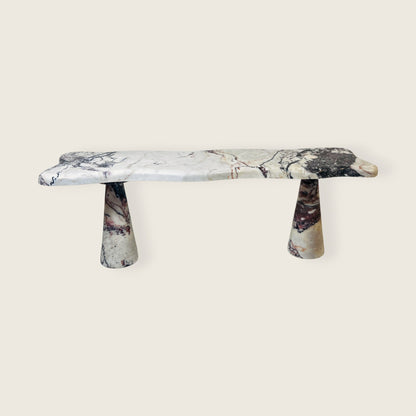Muse Carved Bench - Red & White