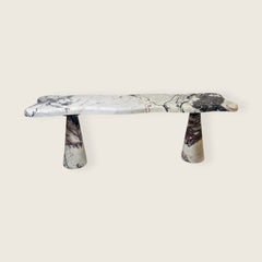 Muse Carved Bench - Red & White