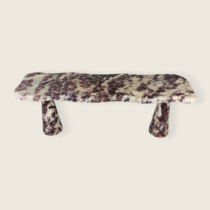 Ruby Stone Bench - Red & White
