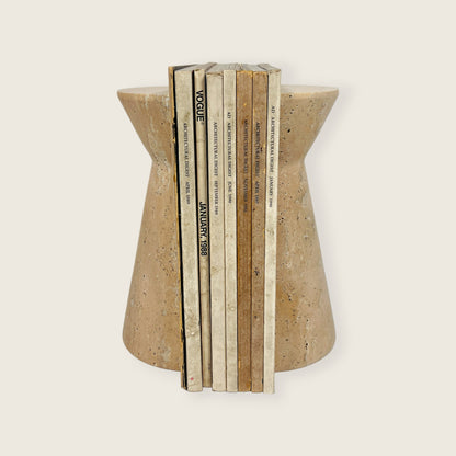 Biconic Bookends Pair - Travertine