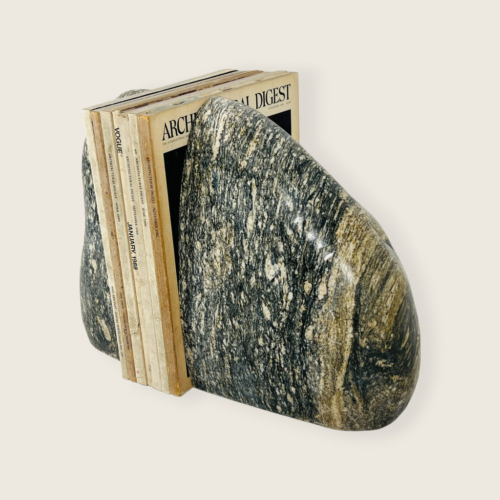 Streaked Riverstone Bookend Pair