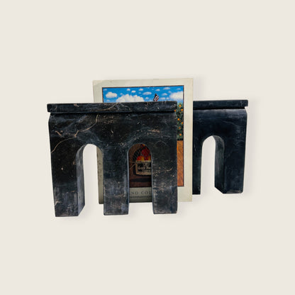 Tri-Arch Taxila Stone Book End Pair
