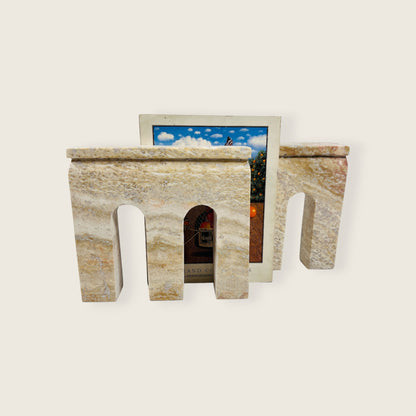 Triad Travertine Book End Pair
