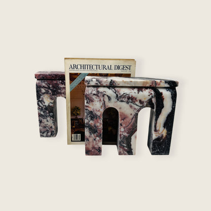 Bridge Bookends Pair - Red & White