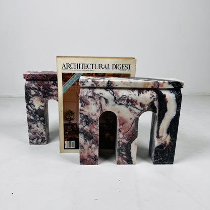 Bridge Bookends Pair - Red & White