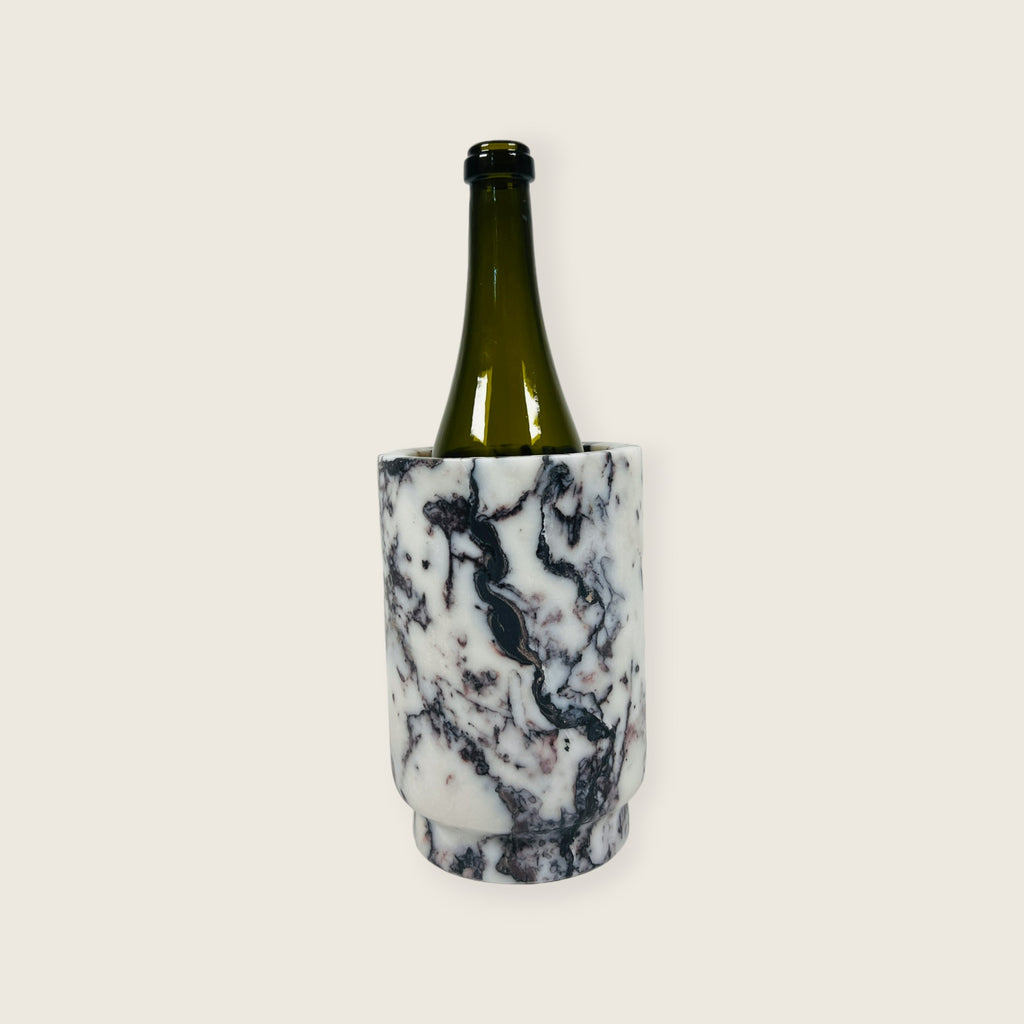 Black Veined Marble Bottle Holder