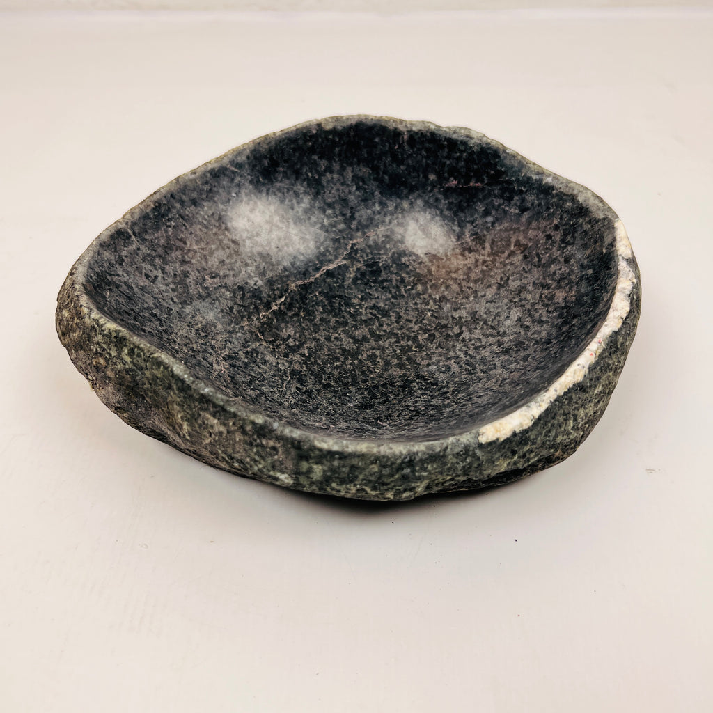 White Rimmed Black Bowl