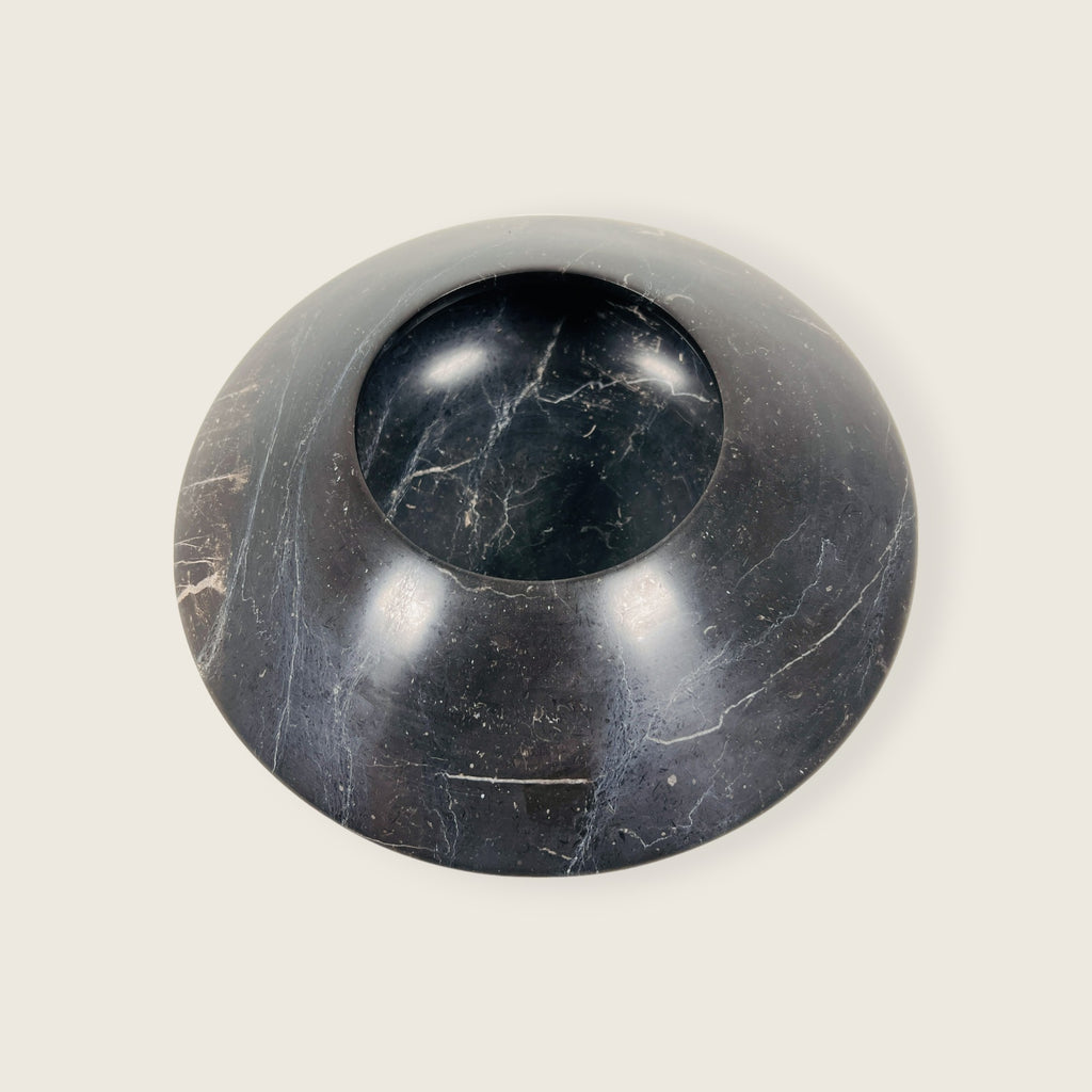 Black With Veins Marble Bowl (Small)