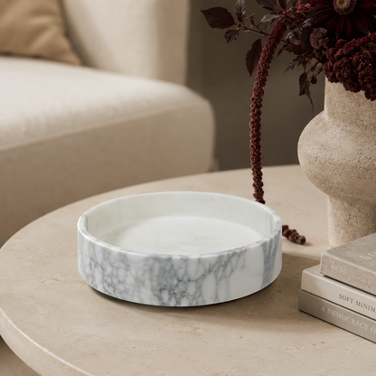 Elysia Marble Bowl - White & Gray