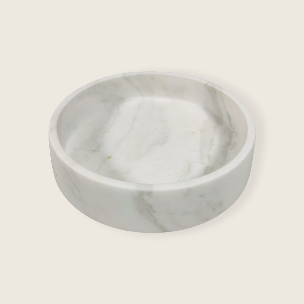 White and Grey Marble Bowl