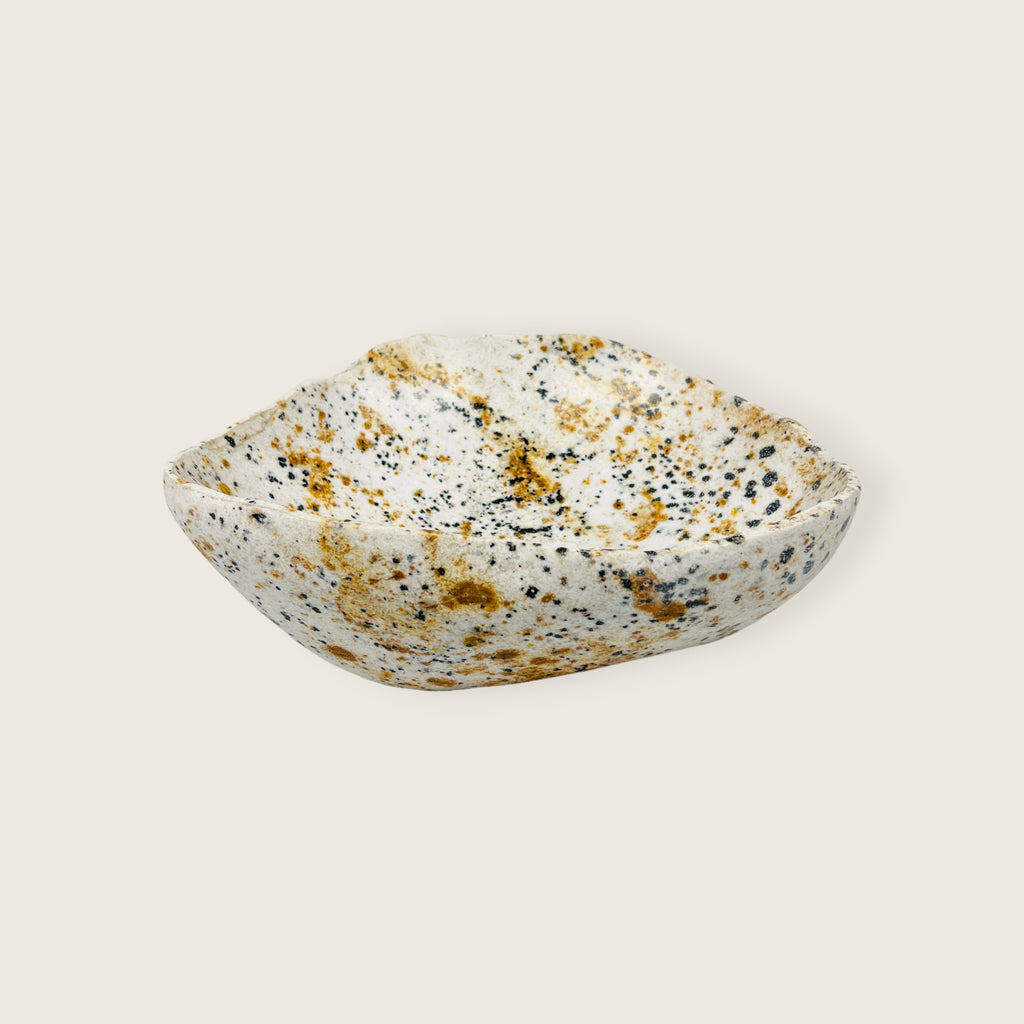 Yellow And Cream Riverstone Bowl