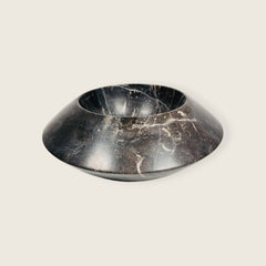 Black With Veins Marble Bowl