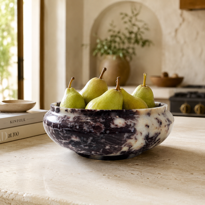 Noma Marble Bowl - Red & White