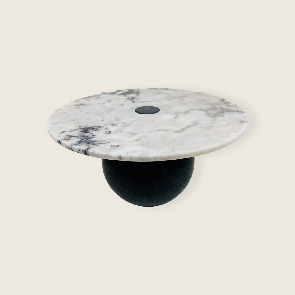 Light Grey Ball Bottom Marble Dessert Stand