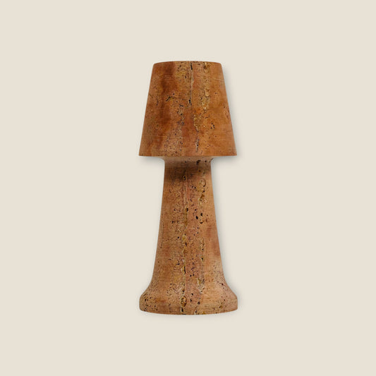 Frustum Capped Candle Stand - Red Matte