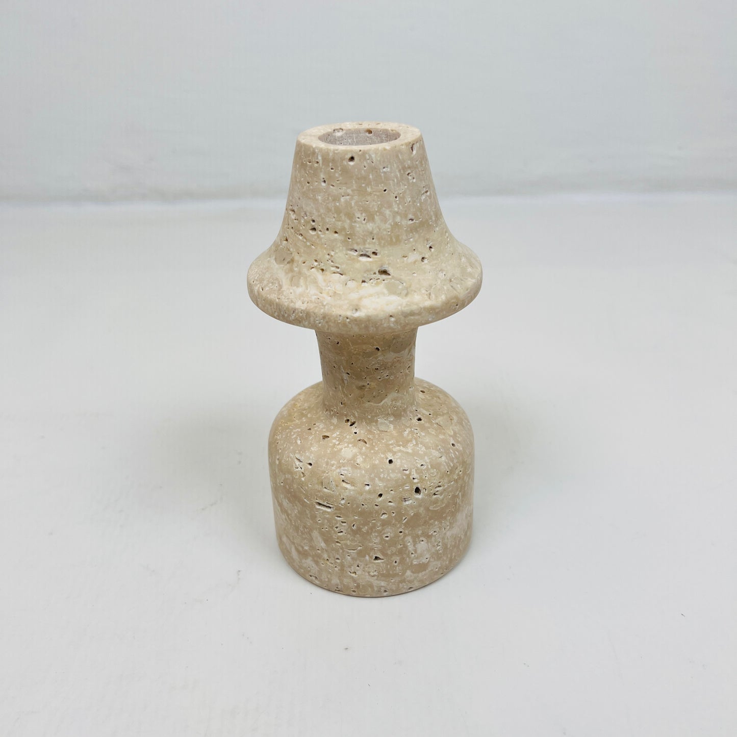 Mushroom Candle Stand - Travertine