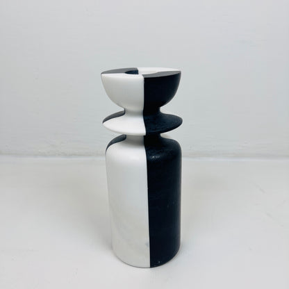 Collared Candle Stand - Black & White