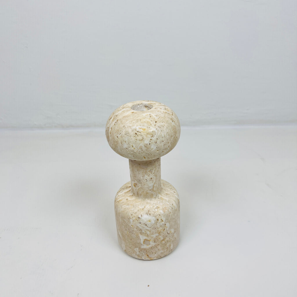 Dumbbell Travertine Candle Stand