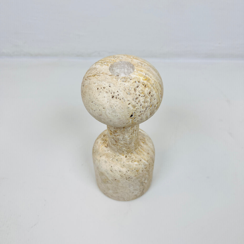 Dumbbell Travertine Candle Stand