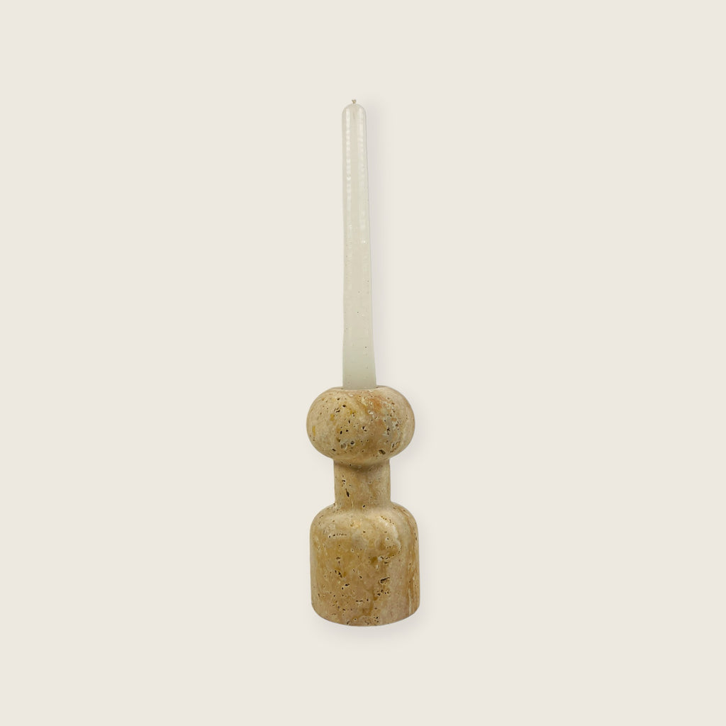 Dumbbell Travertine Candle Stand