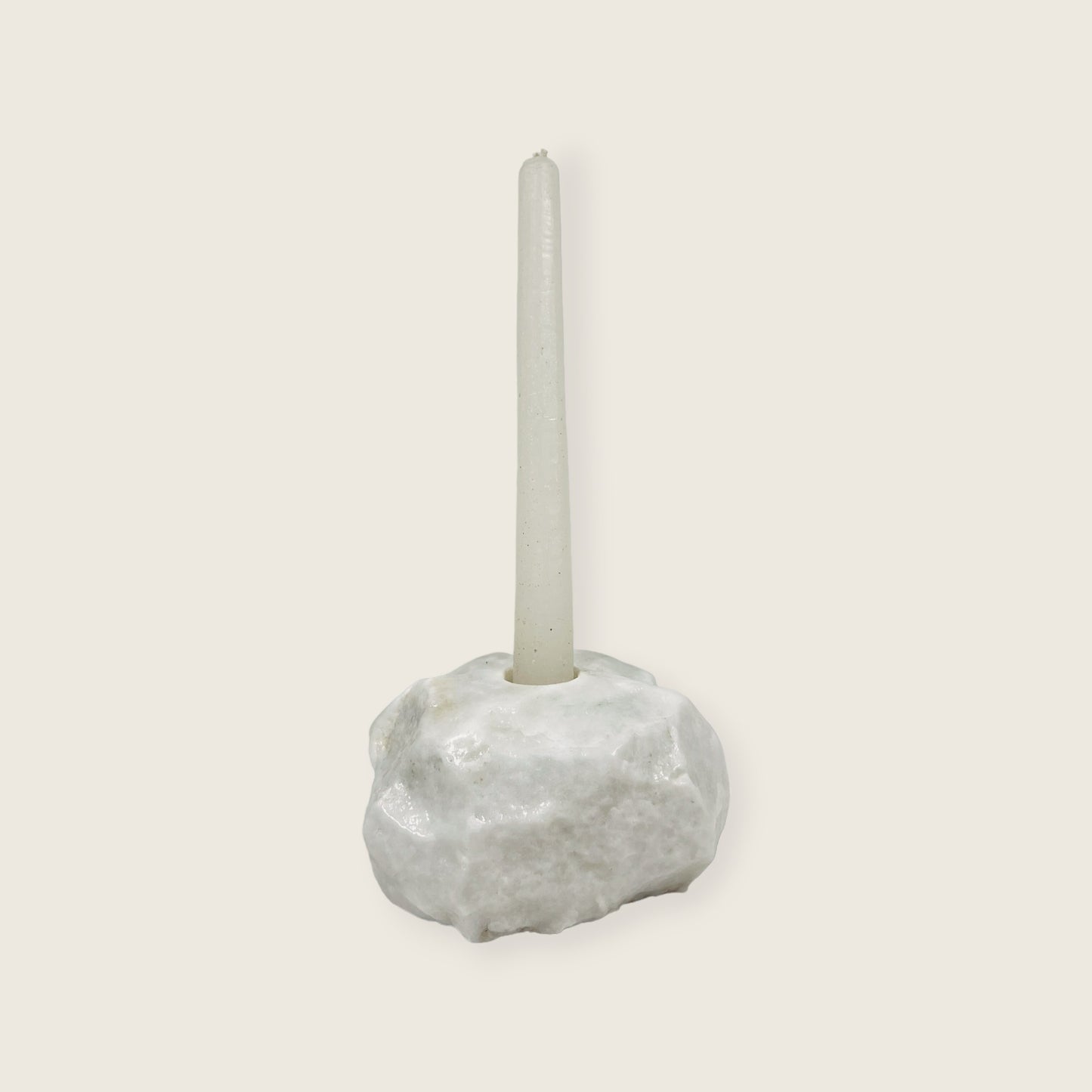 Organic Stone Candle Stand - Gray