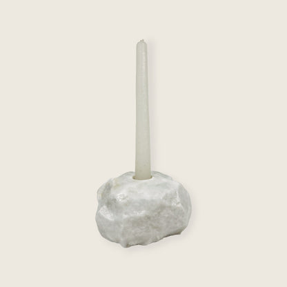 Organic Stone Candle Stand - Gray