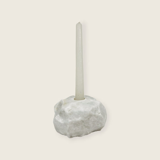 Organic Stone Candle Stand - Gray