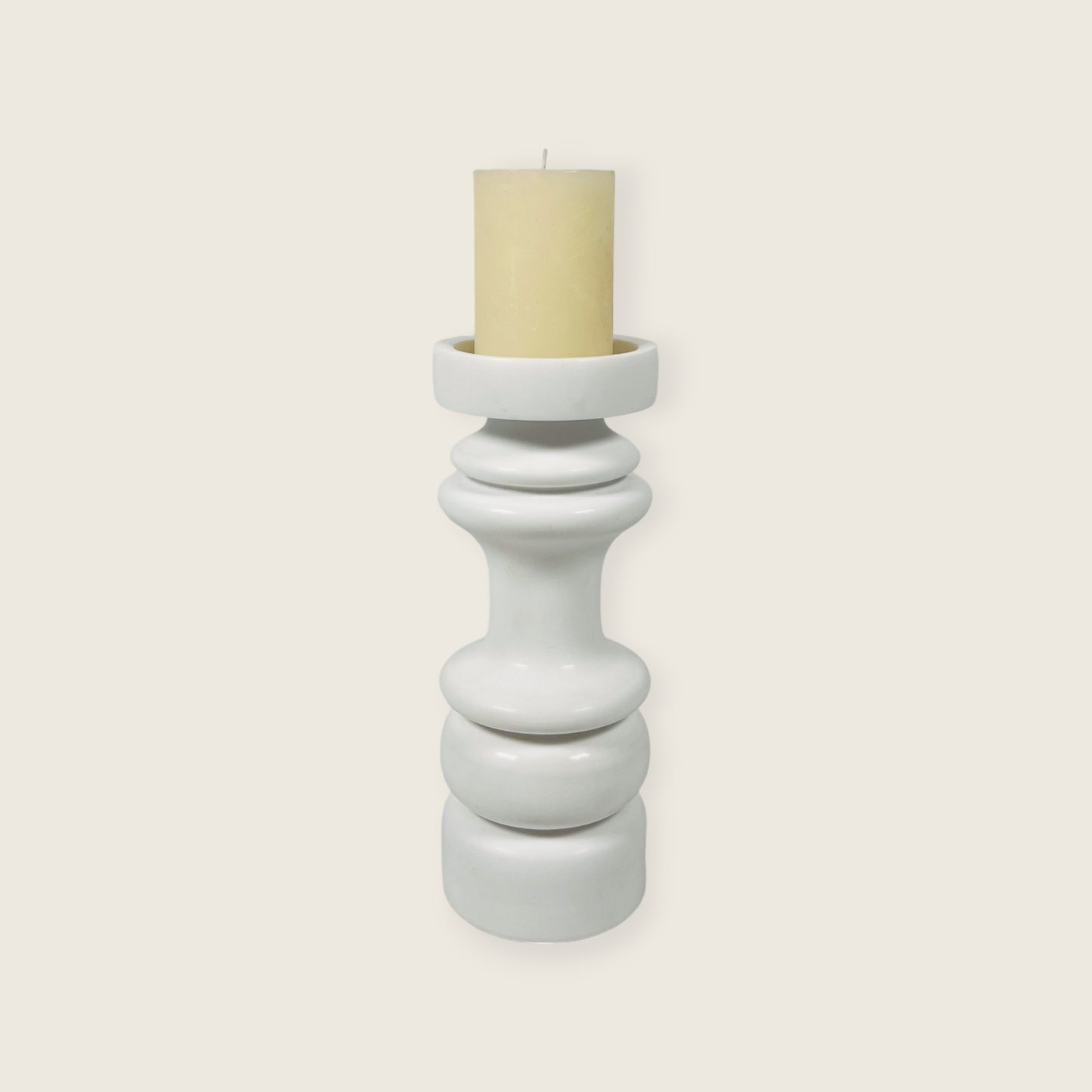 Shaker Candle Stand - White