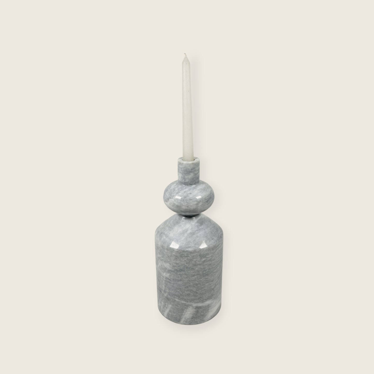 Bulbed Bottle-neck Candle Stand - Gray