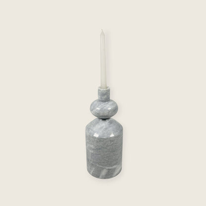 Bulbed Bottle-neck Candle Stand - Gray