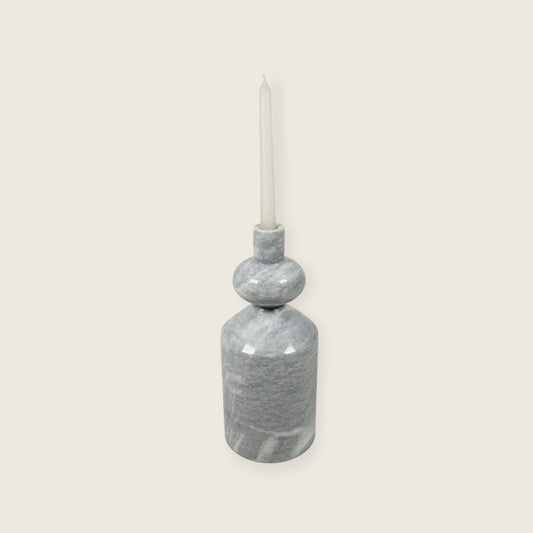 Bulbed Bottle-neck Candle Stand - Gray